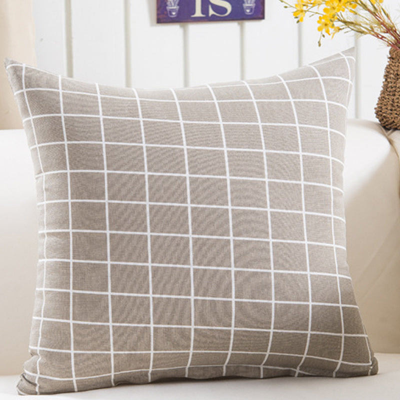 Plush Geometric Black & Yellow Sofa Pillowcase – Bold Decorative Cushion Cover for Living Room