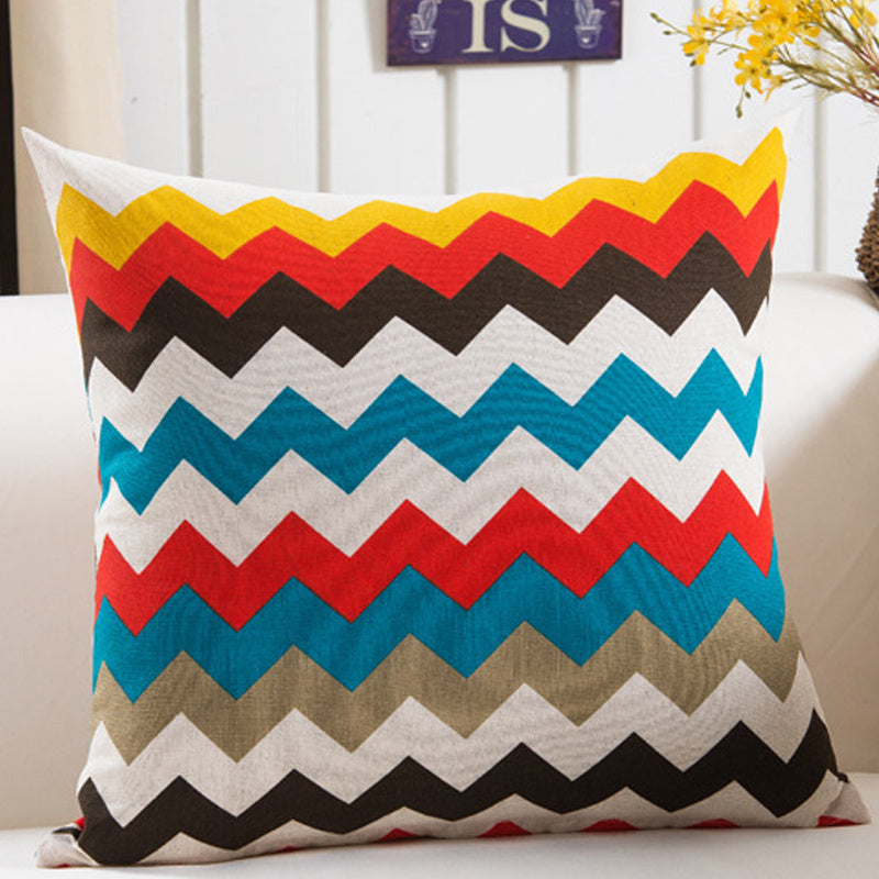 Plush Geometric Black & Yellow Sofa Pillowcase – Bold Decorative Cushion Cover for Living Room