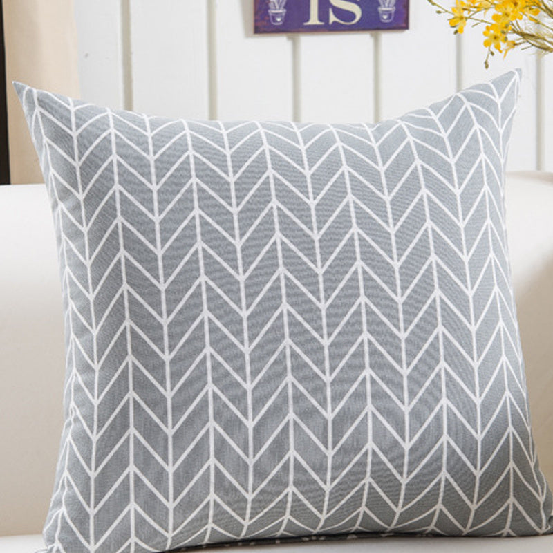 Plush Geometric Black & Yellow Sofa Pillowcase – Bold Decorative Cushion Cover for Living Room