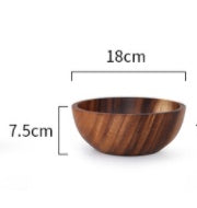 Natural Wooden Fruit & Salad Bowl – Household Food Container for Home & Restaurant