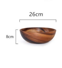 Natural Wooden Fruit & Salad Bowl – Household Food Container for Home & Restaurant