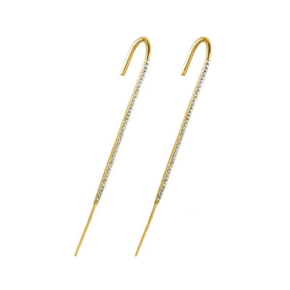 Ear Wrap Crawler Zircon Earrings – Korean Gold & Silver Copper Jewelry for Women