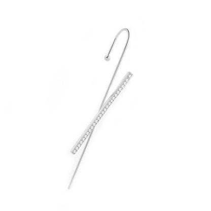 Ear Wrap Crawler Zircon Earrings – Korean Gold & Silver Copper Jewelry for Women