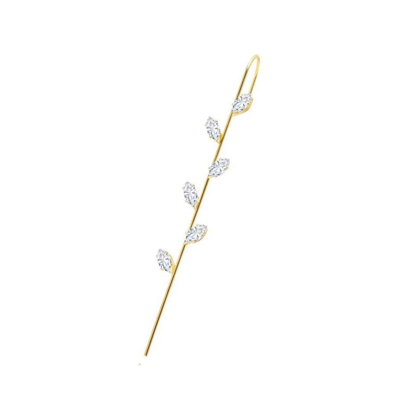 Ear Wrap Crawler Zircon Earrings – Korean Gold & Silver Copper Jewelry for Women