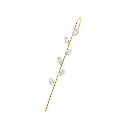 Ear Wrap Crawler Zircon Earrings – Korean Gold & Silver Copper Jewelry for Women