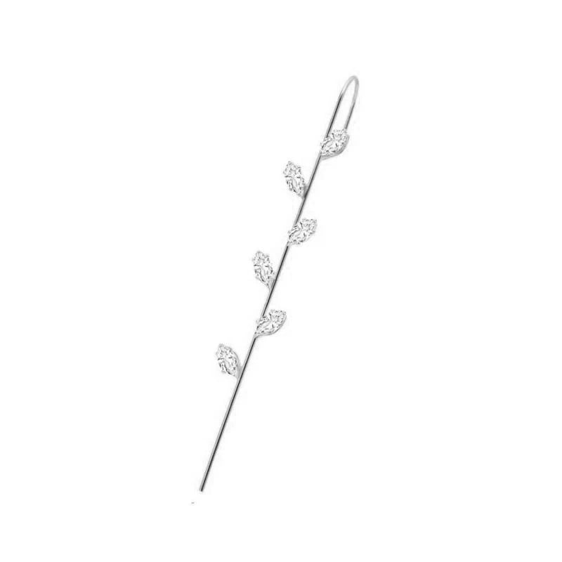 Ear Wrap Crawler Zircon Earrings – Korean Gold & Silver Copper Jewelry for Women