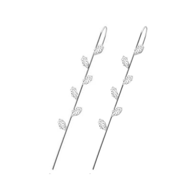 Ear Wrap Crawler Zircon Earrings – Korean Gold & Silver Copper Jewelry for Women