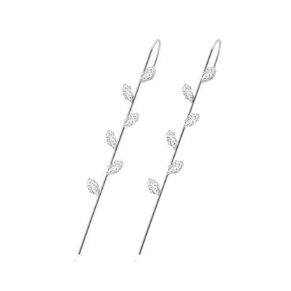 Ear Wrap Crawler Zircon Earrings – Korean Gold & Silver Copper Jewelry for Women