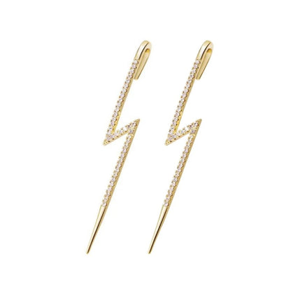 Ear Wrap Crawler Zircon Earrings – Korean Gold & Silver Copper Jewelry for Women