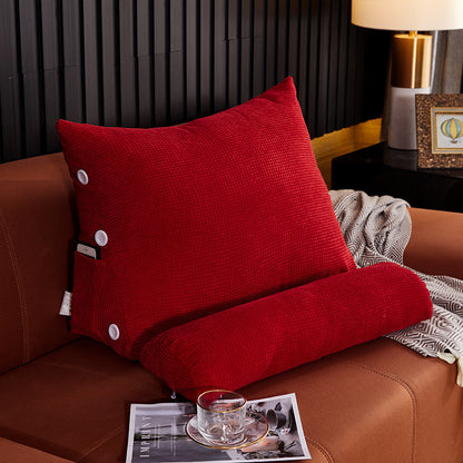 Plush Waist Backrest Lumbar Cushion 45x22x50 & 60x22x50cm – Bedside Sofa Back Support Pillow | 11 Colors