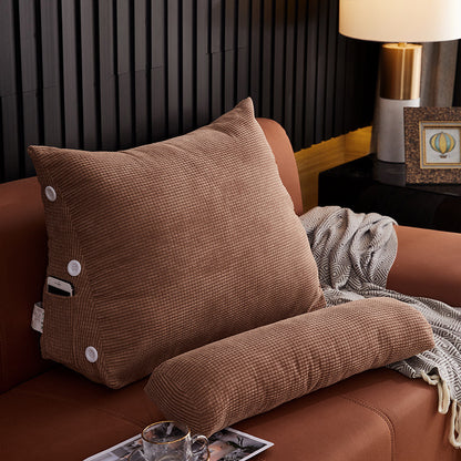 Plush Waist Backrest Lumbar Cushion 45x22x50 & 60x22x50cm – Bedside Sofa Back Support Pillow | 11 Colors