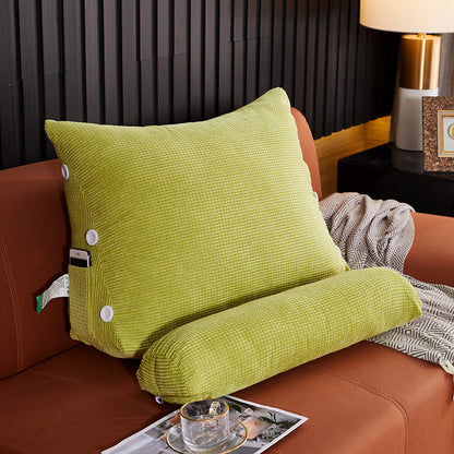 Plush Waist Backrest Lumbar Cushion 45x22x50 & 60x22x50cm – Bedside Sofa Back Support Pillow | 11 Colors