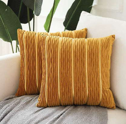 Luxury Striped Velvet Pillow Cover – Simple Flannel Velvet Sofa Cushion Cover & Pillow Case