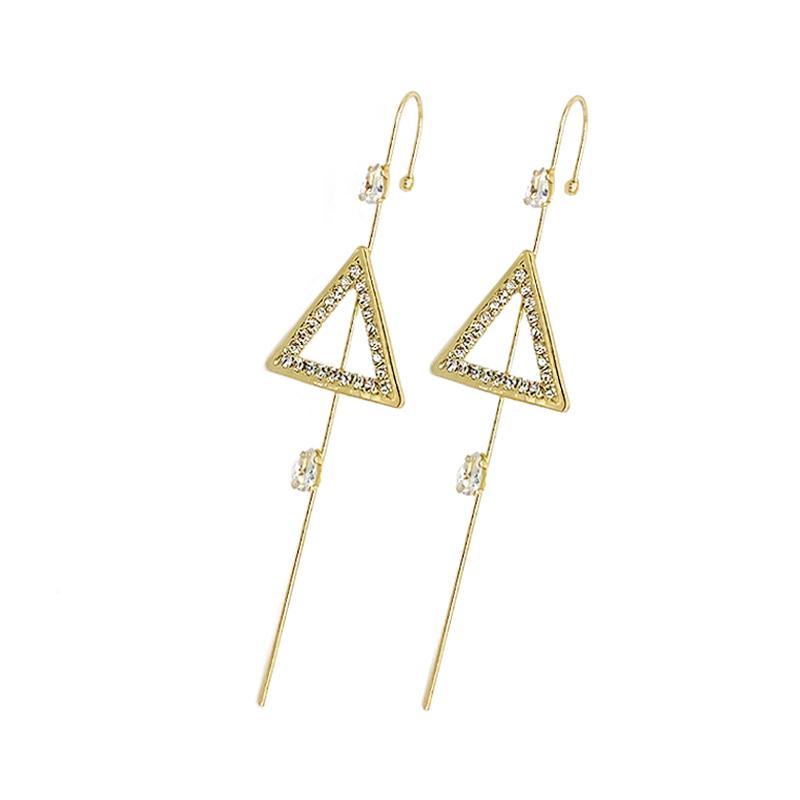Ear Wrap Crawler Zircon Earrings – Korean Gold & Silver Copper Jewelry for Women