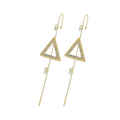 Ear Wrap Crawler Zircon Earrings – Korean Gold & Silver Copper Jewelry for Women