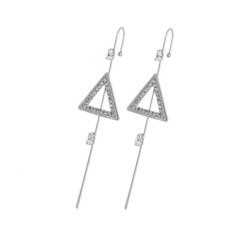 Ear Wrap Crawler Zircon Earrings – Korean Gold & Silver Copper Jewelry for Women