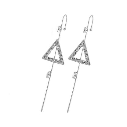 Ear Wrap Crawler Zircon Earrings – Korean Gold & Silver Copper Jewelry for Women