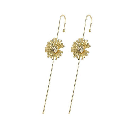 Ear Wrap Crawler Zircon Earrings – Korean Gold & Silver Copper Jewelry for Women
