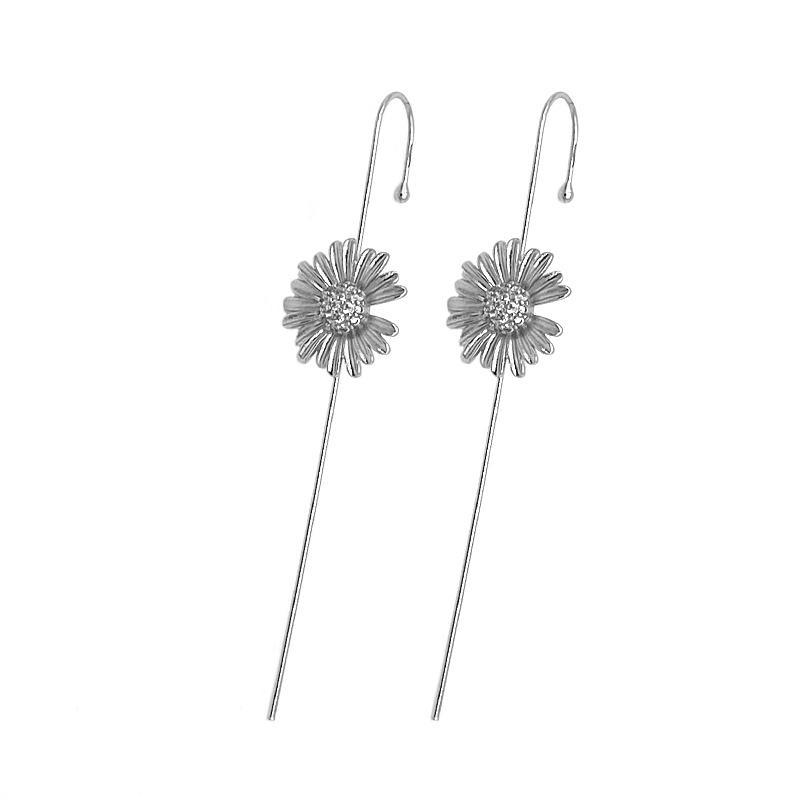 Ear Wrap Crawler Zircon Earrings – Korean Gold & Silver Copper Jewelry for Women