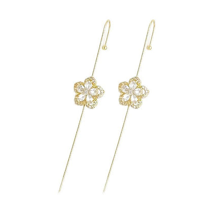 Ear Wrap Crawler Zircon Earrings – Korean Gold & Silver Copper Jewelry for Women