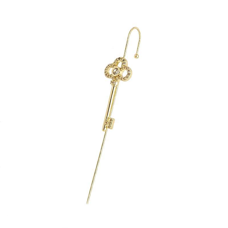 Ear Wrap Crawler Zircon Earrings – Korean Gold & Silver Copper Jewelry for Women