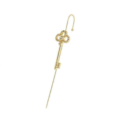 Ear Wrap Crawler Zircon Earrings – Korean Gold & Silver Copper Jewelry for Women