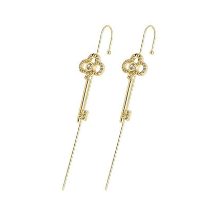 Ear Wrap Crawler Zircon Earrings – Korean Gold & Silver Copper Jewelry for Women