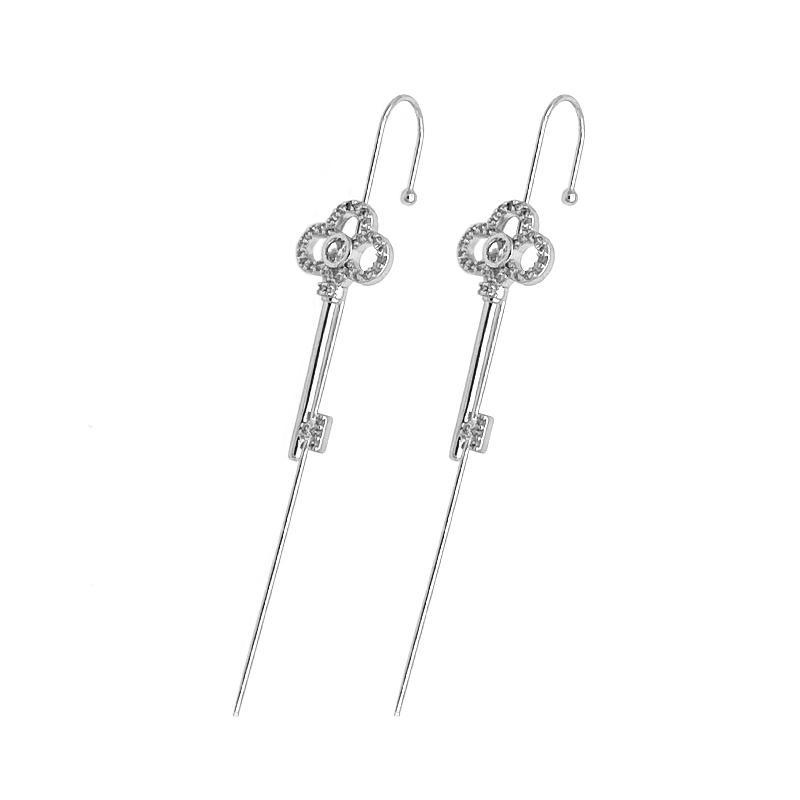 Ear Wrap Crawler Zircon Earrings – Korean Gold & Silver Copper Jewelry for Women