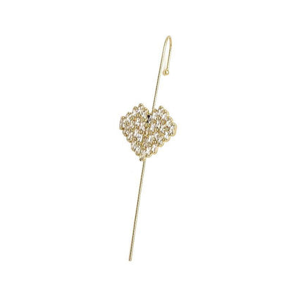 Ear Wrap Crawler Zircon Earrings – Korean Gold & Silver Copper Jewelry for Women
