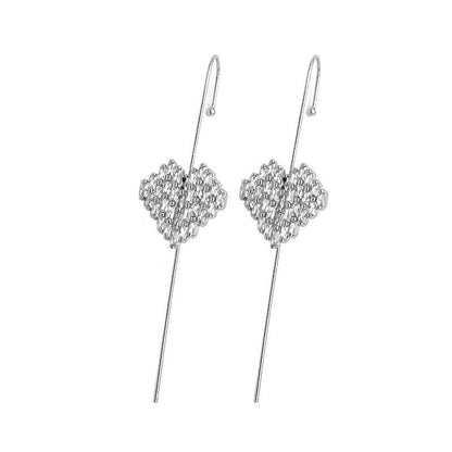 Ear Wrap Crawler Zircon Earrings – Korean Gold & Silver Copper Jewelry for Women