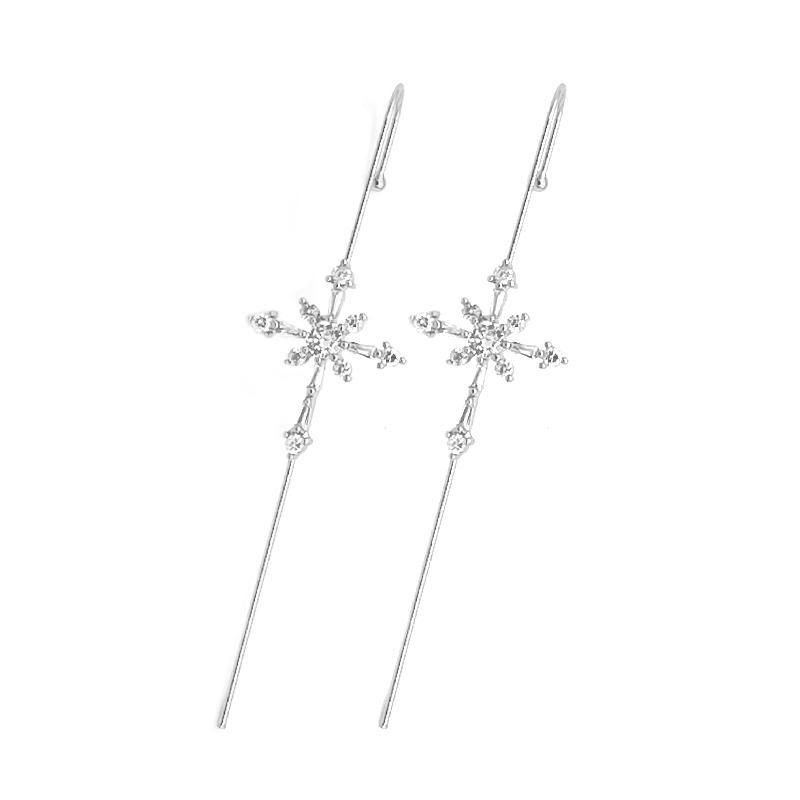 Ear Wrap Crawler Zircon Earrings – Korean Gold & Silver Copper Jewelry for Women