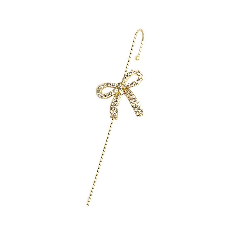 Ear Wrap Crawler Zircon Earrings – Korean Gold & Silver Copper Jewelry for Women