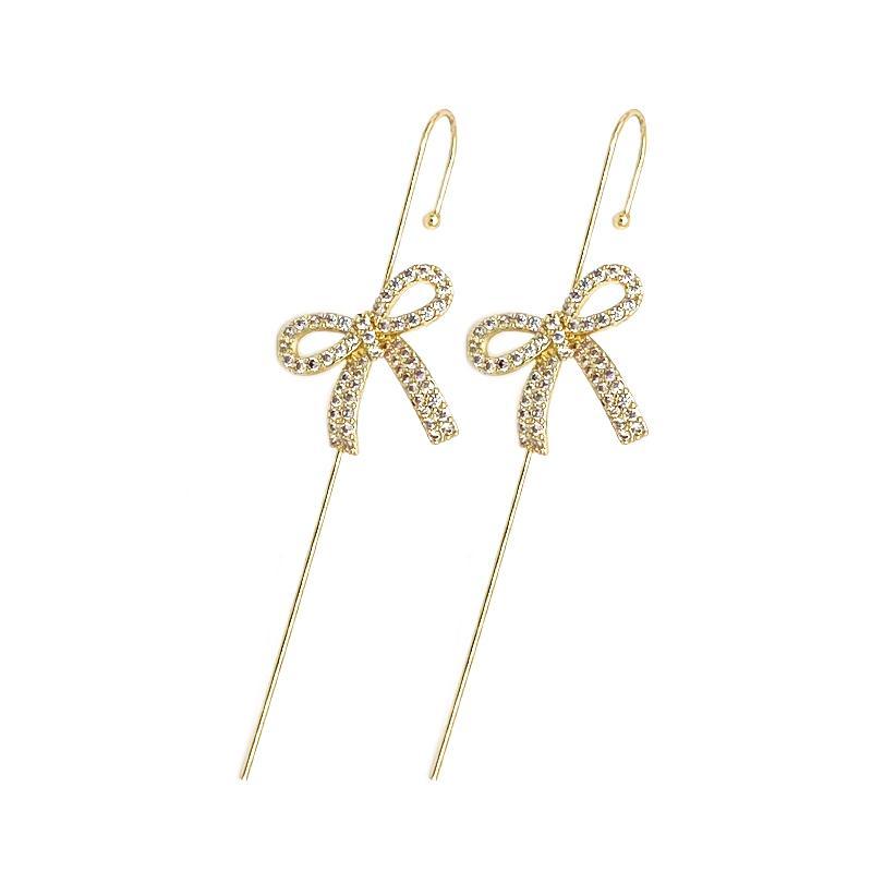 Ear Wrap Crawler Zircon Earrings – Korean Gold & Silver Copper Jewelry for Women
