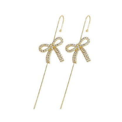 Ear Wrap Crawler Zircon Earrings – Korean Gold & Silver Copper Jewelry for Women