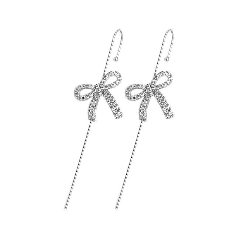 Ear Wrap Crawler Zircon Earrings – Korean Gold & Silver Copper Jewelry for Women