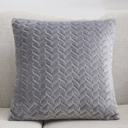 Flannel Solid Color Throw Pillow Sofa Cover – Nordic Simple Style Cushion Cover for Living Room