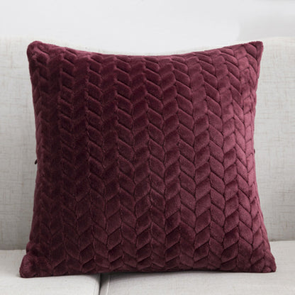 Flannel Solid Color Throw Pillow Sofa Cover – Nordic Simple Style Cushion Cover for Living Room