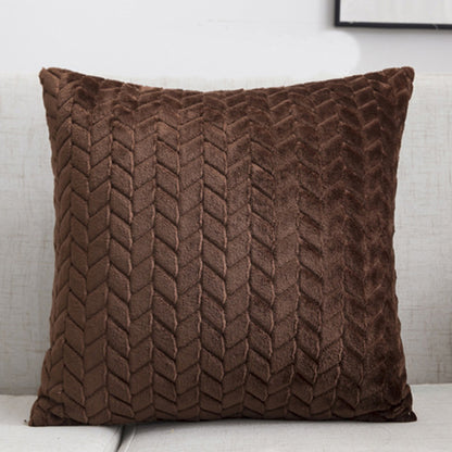 Flannel Solid Color Throw Pillow Sofa Cover – Nordic Simple Style Cushion Cover for Living Room
