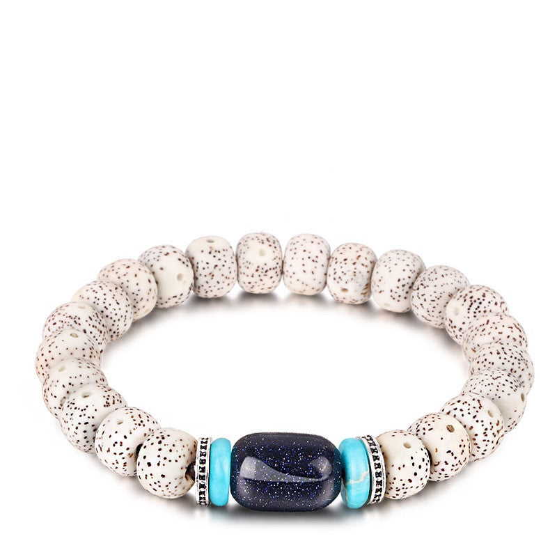 Bodhi Seed Bead Bracelet – Natural Stone Single Circle Bracelet for Couples