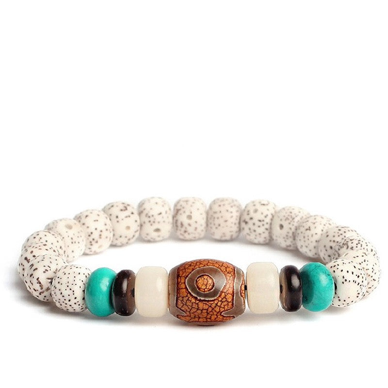 Bodhi Seed Bead Bracelet – Natural Stone Single Circle Bracelet for Couples