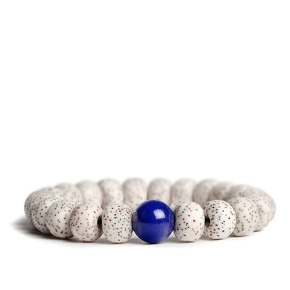 Bodhi Seed Bead Bracelet – Natural Stone Single Circle Bracelet for Couples