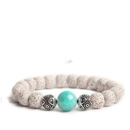 Bodhi Seed Bead Bracelet – Natural Stone Single Circle Bracelet for Couples