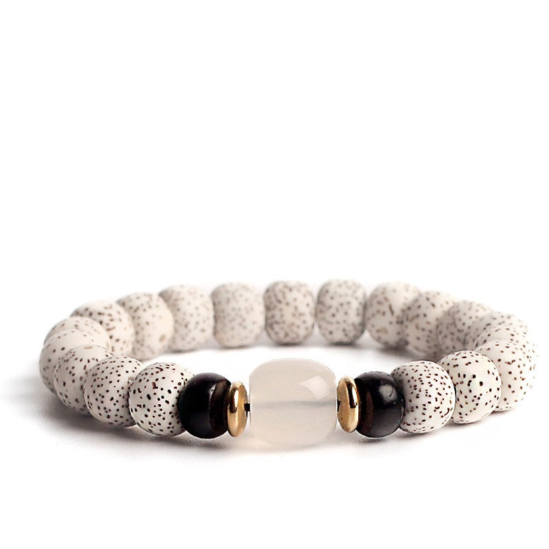 Bodhi Seed Bead Bracelet – Natural Stone Single Circle Bracelet for Couples