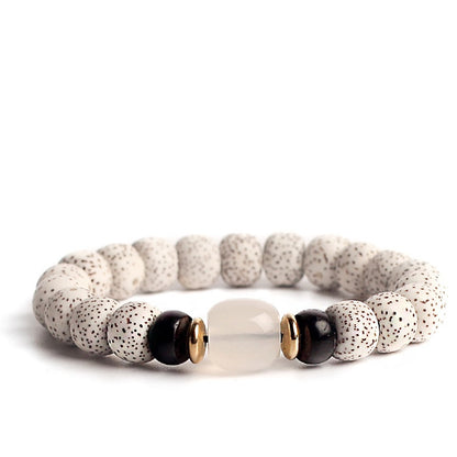 Bodhi Seed Bead Bracelet – Natural Stone Single Circle Bracelet for Couples