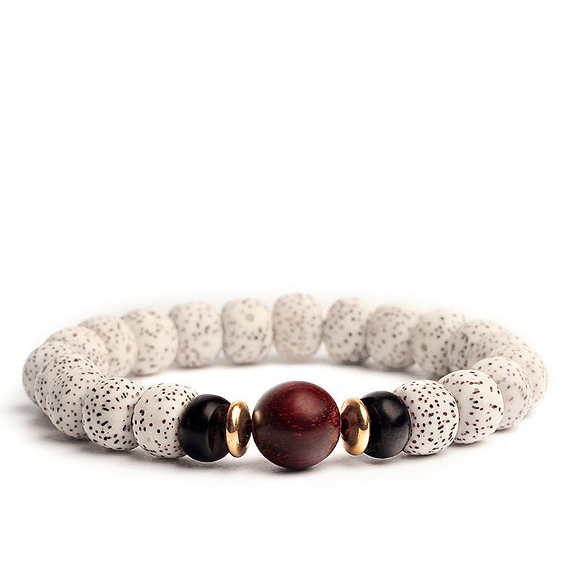 Bodhi Seed Bead Bracelet – Natural Stone Single Circle Bracelet for Couples