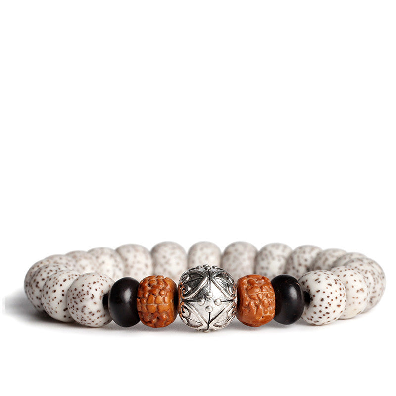 Bodhi Seed Bead Bracelet – Natural Stone Single Circle Bracelet for Couples