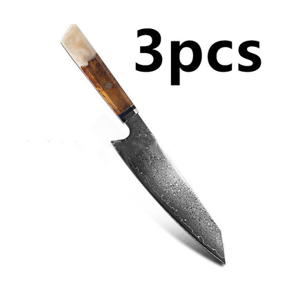 Japanese Damascus Chef Knife – Colorful Handle Kitchen Knife Set (1-3pcs)