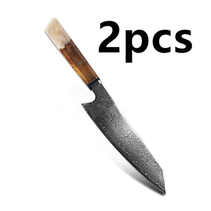 Japanese Damascus Chef Knife – Colorful Handle Kitchen Knife Set (1-3pcs)