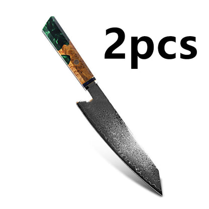 Japanese Damascus Chef Knife – Colorful Handle Kitchen Knife Set (1-3pcs)