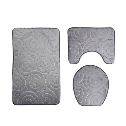 3-Piece Toilet Mat Set – Non-Slip Soft Bathroom Rug & Toilet Seat Cover Set